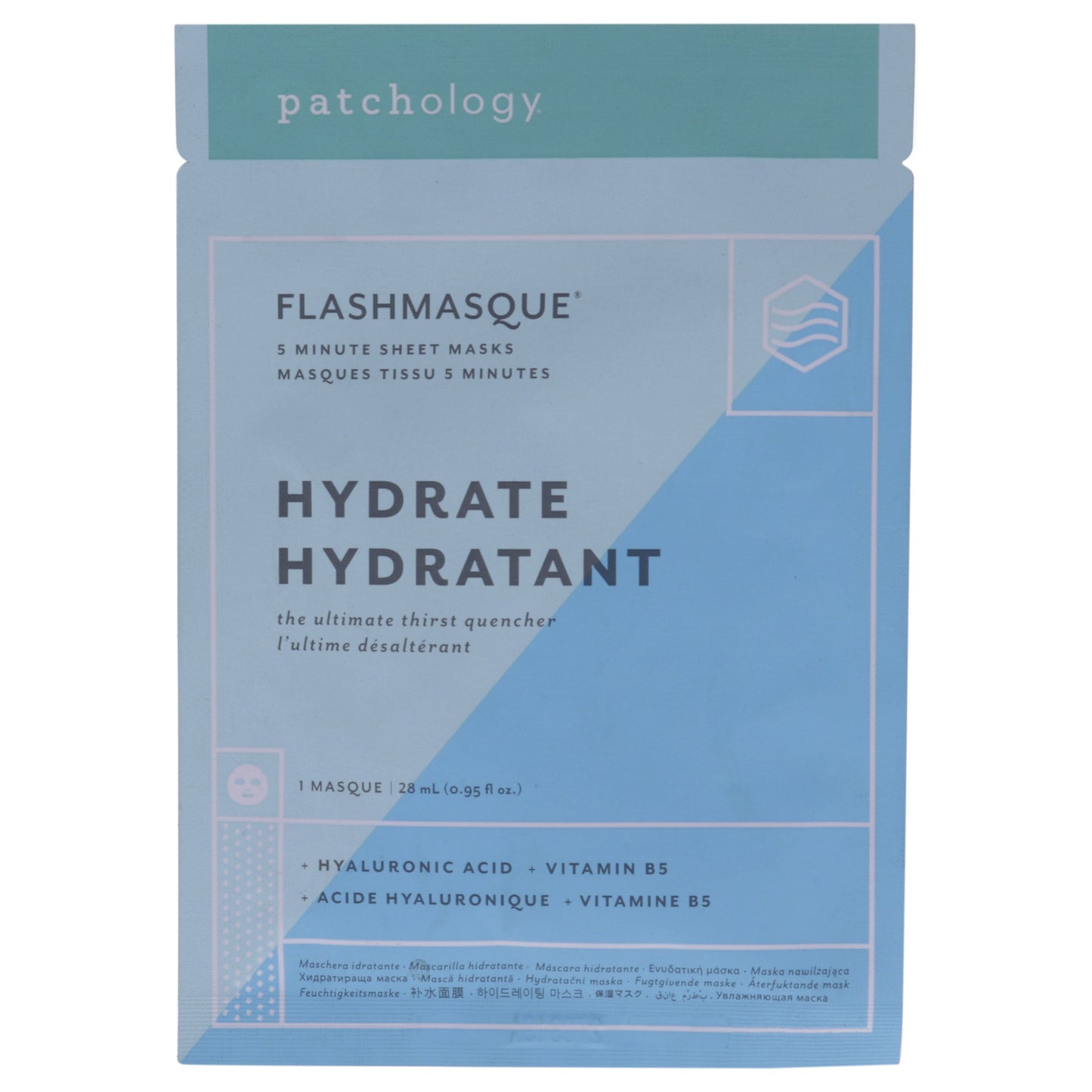 Flashmasque 5 Minute Facial Sheets - Hydratant by Patchology for Unisex 1 Pc Mask