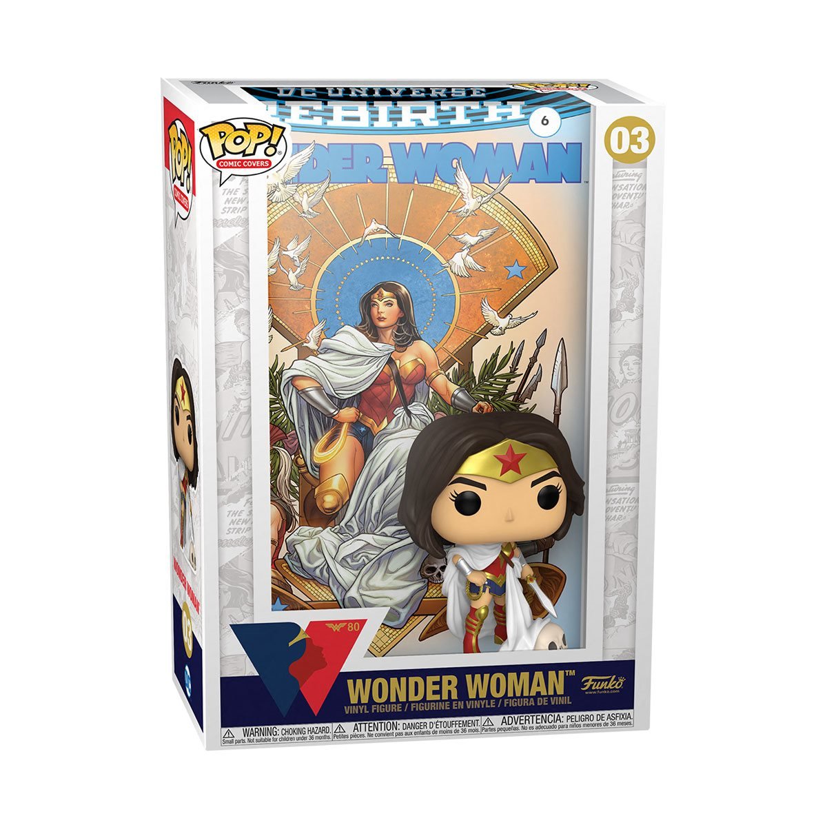 Funko Pop! Comic Covers #03 - DC Heroes - Wonder Woman 80th Rebirth on Throne Vinyl Figure (55010)