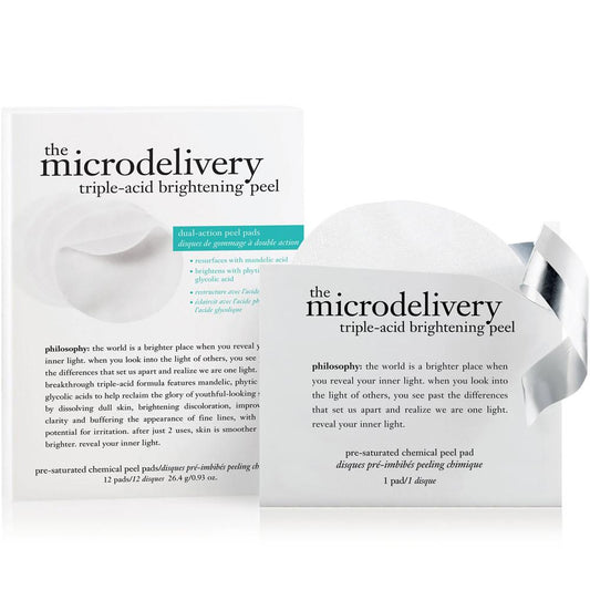 Philosophy The Microdelivery Triple-Acid Brightening Peel Pre-Saturated Chemical Peel Pads 12 ct